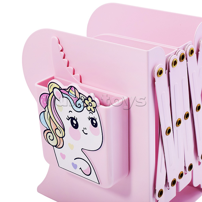 Подставка для учебников и книг "Unicorn" 19x14,7x9 см, металлическая, телескопическая, окрашенная, вес 800 г, с подставкой для пишущих принадлежностей, с противоскользящими ножками, в картонной коробке