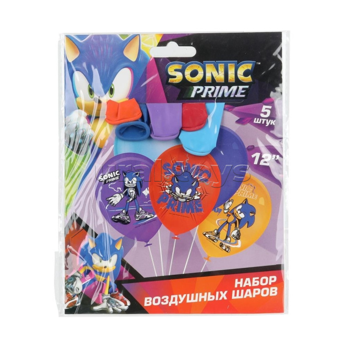 Латексные шары - набор 5 шт. "Соник" 30 см.