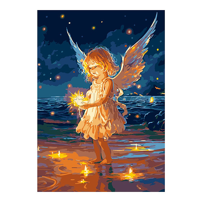 Картина по номерам на картоне 20*28,5 см "Маленький ангел"