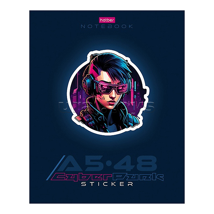 Тетрадь 48л клетка "Cyberpunk sticker"