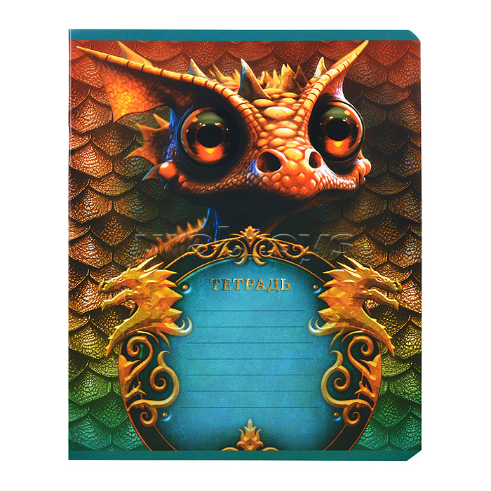 Тетрадь 12л. клетка, А5 "Дракоша" скрепка