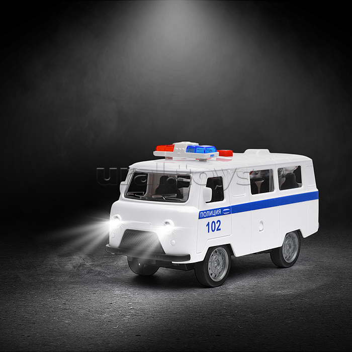 Машина пластик Полиция 16 см, (свет-звук) инерц., в коробке