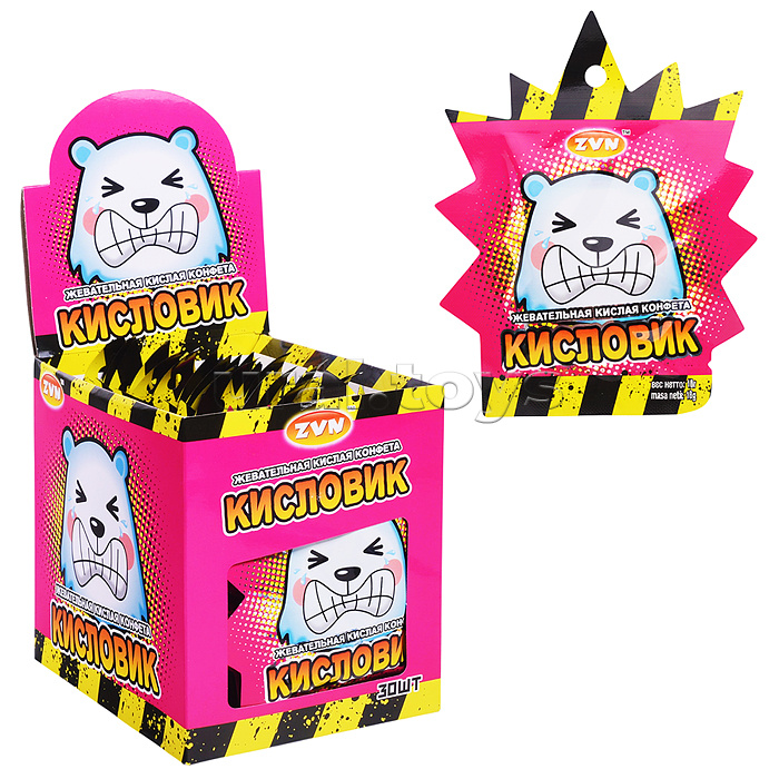 Жевательная кислая конфета "Кисловик" 10г*30шт