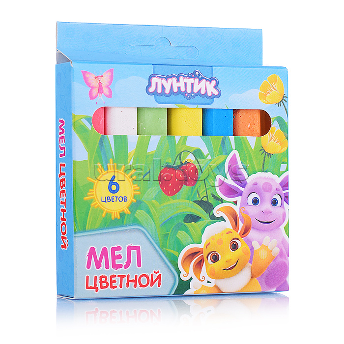 Мел цветной "Лунтик" 6 шт в картонной упаковке с европодвесом