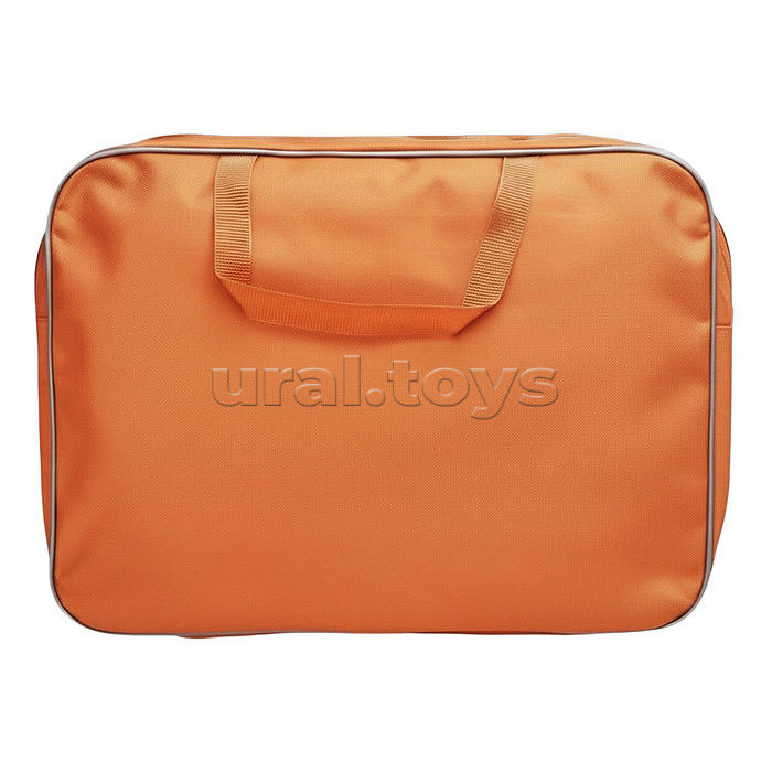 Папка школьника А4 с ручками + твердое дно, широкая, ткань, дизайн 335/260/60 "Авто в городе"