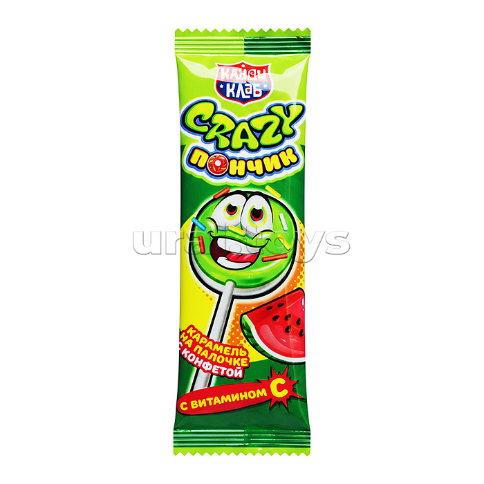 Карамель на палочке с конфетой "Crazy Пончик" ассорти 10г 30шт