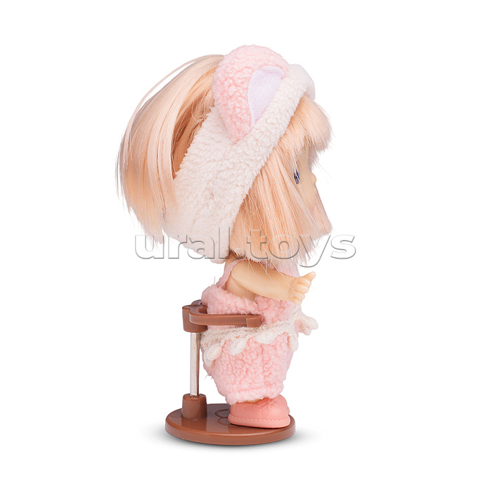 Виниловая кукла Baby Cute в шапке с ушками, 10 см