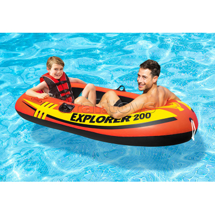 Лодка Explorer 200, 2 местная, 185 х 94 х 41 см, от 6 лет, до 95 кг, 58330NP INTEX