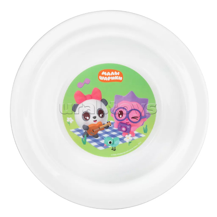 Тарелка детская глубокая на присосе с декором "Малышарики" (Салатовый)