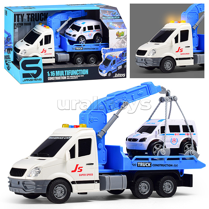 Машина "Эвакуатор" 1:16 (свет, звук) в коробке