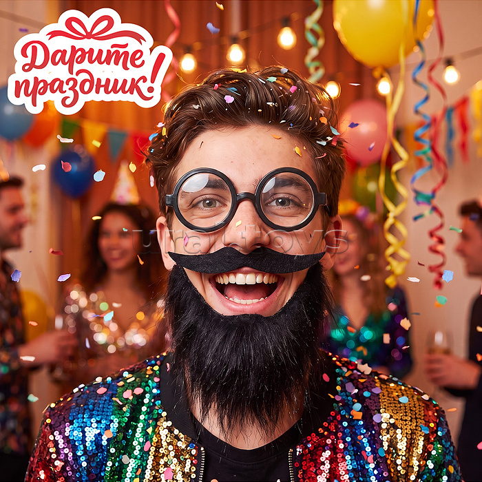 Карнавальный набор "Усы и борода" цвет черный