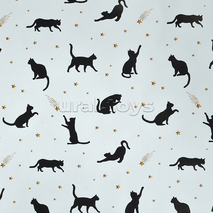 Упаковочная бумага глянц. 70*100см "Grace cats", 80 г/м2, ассорти, 4 дизайна