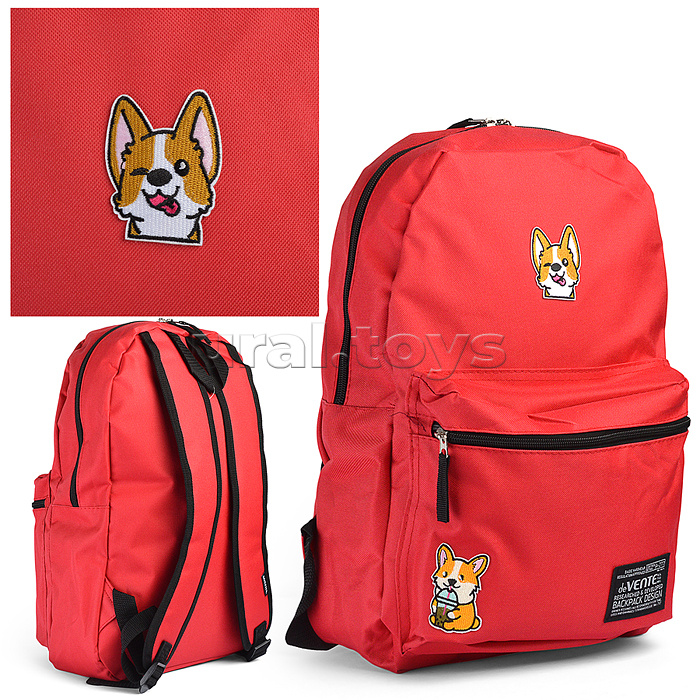 Рюкзак "Corgi" подростковый 40x29x17 см (14 л) 250 г, 1 отделение на молнии, 1 передний карман, вышивка, красный Рюкзак "Corgi" подростковый 40x29x17 см (14 л) 250 г, 1 отделение на молнии, 1 передний карман, вышивка, красный
