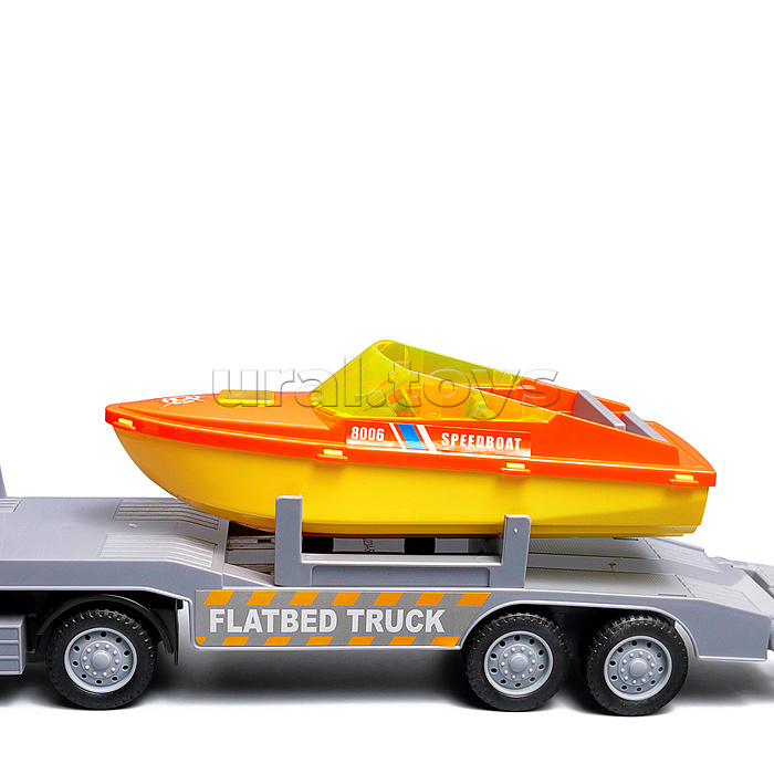 Машина "Эвакуатор" с лодкой (свет, звук) в коробке