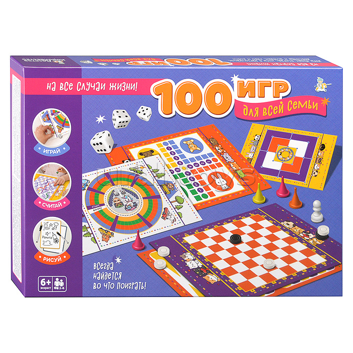 Игра настольная "100 игр для всей семьи"