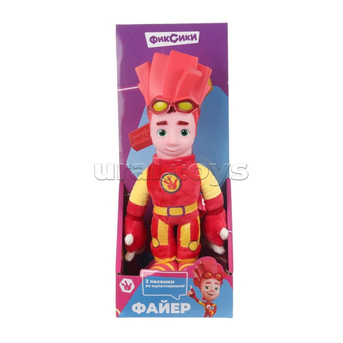 Мягкая игрушка "Фиксики" Файер 27 см, муз. чип, в коробке