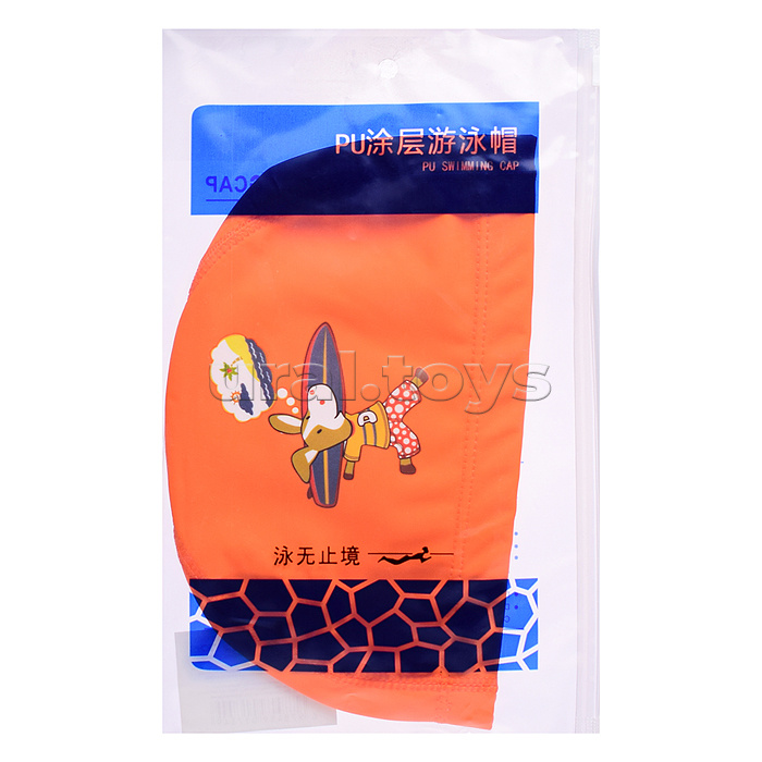 Шапочка для плавания с рисунком, в ассортименте, в пакете