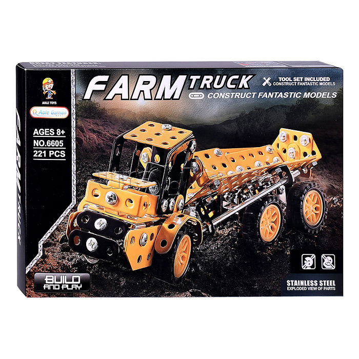 Конструктор "Камаз" (221 дет.) металл, в коробке