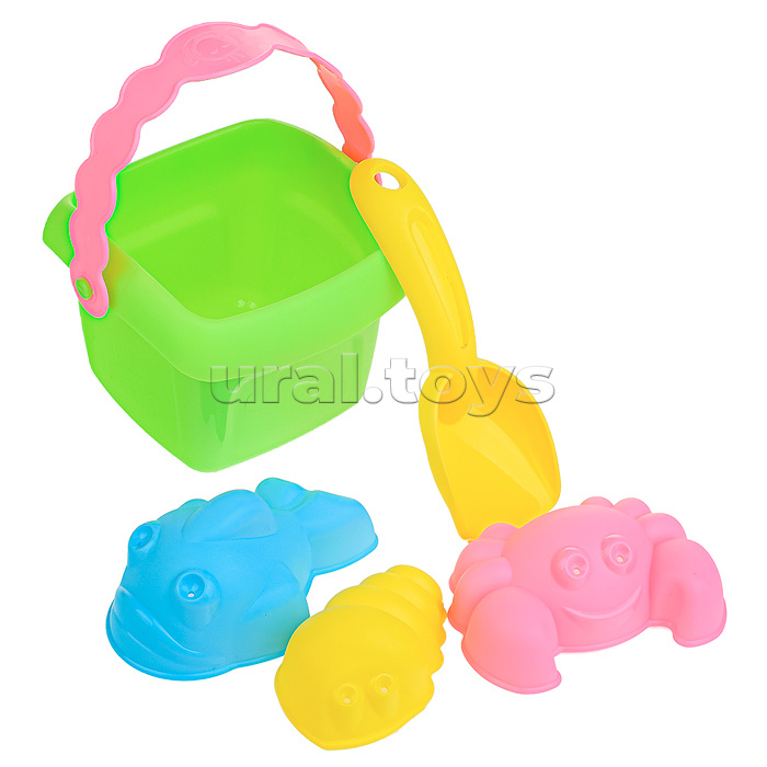 Набор №2 "Лето" (ведро мал+совок мал+3 форм.) (в сетке)