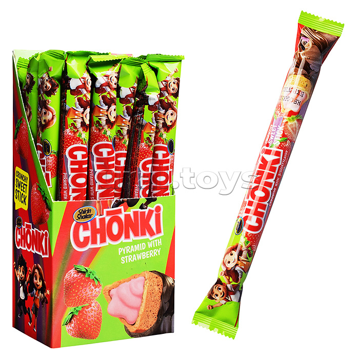 Глазированные хрустящие палочки "Chonki" со вкусом клубники 20г 20шт