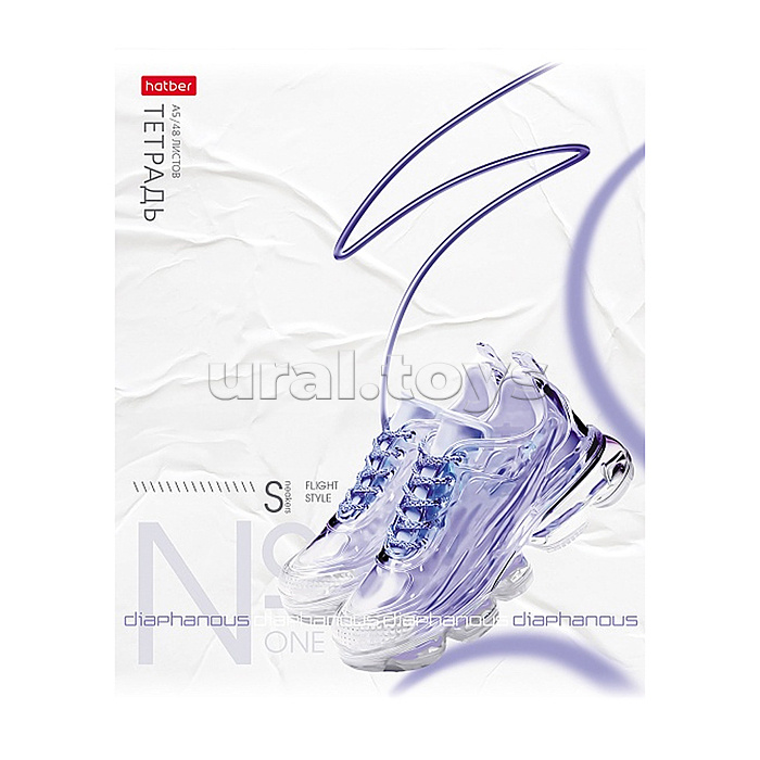 Тетрадь 48л. клетка "Легкий стиль" А5ф 60-65г/кв.м на скобе обл. мел.бумага 5 диз.в блоке