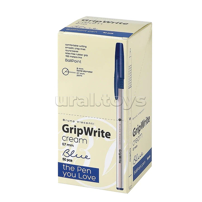 Ручка "GripWrite Cream" шариковая 0.7 мм, синяя Ручка "GripWrite Cream" шариковая 0.7 мм, синяя