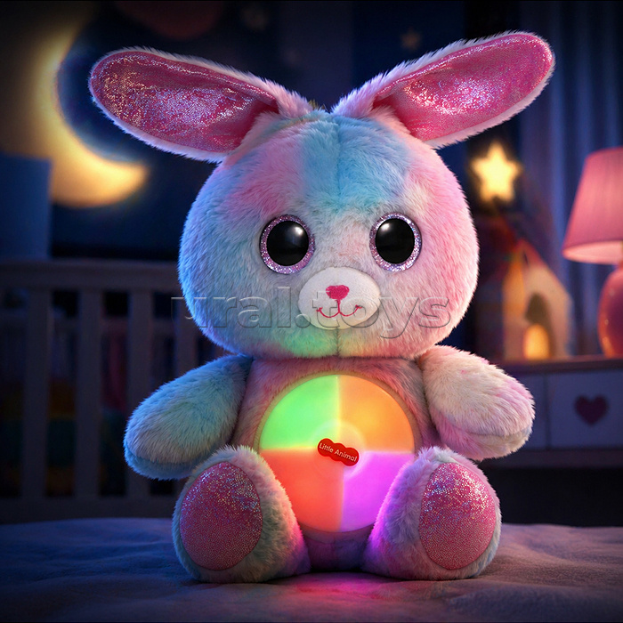 Заяц "Веселый зайка" свет, звук, в коробке