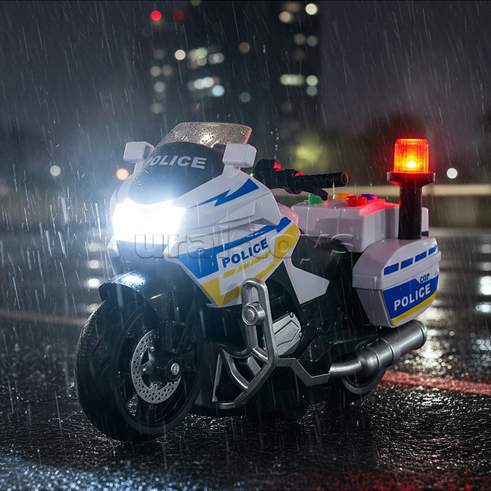 Машина "Полицейский мотоцикл" 1:20, цвет белый, в коробке