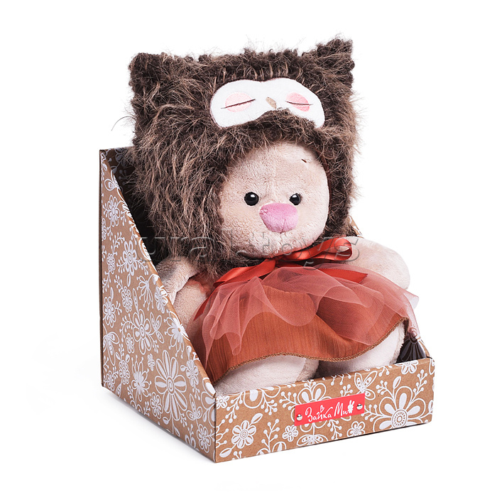 Зайка Ми в шапке "Сова" (большой)