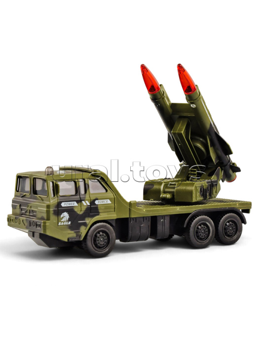 Машина "Военная машина с ракетной установкой" (свет, звук) в коробке