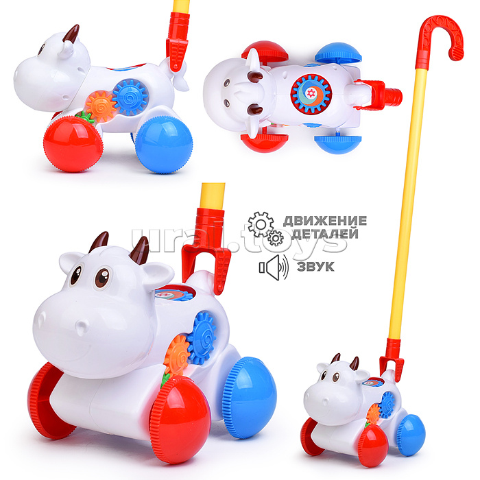 Каталка 0516 "Звонкая корова" в пакете