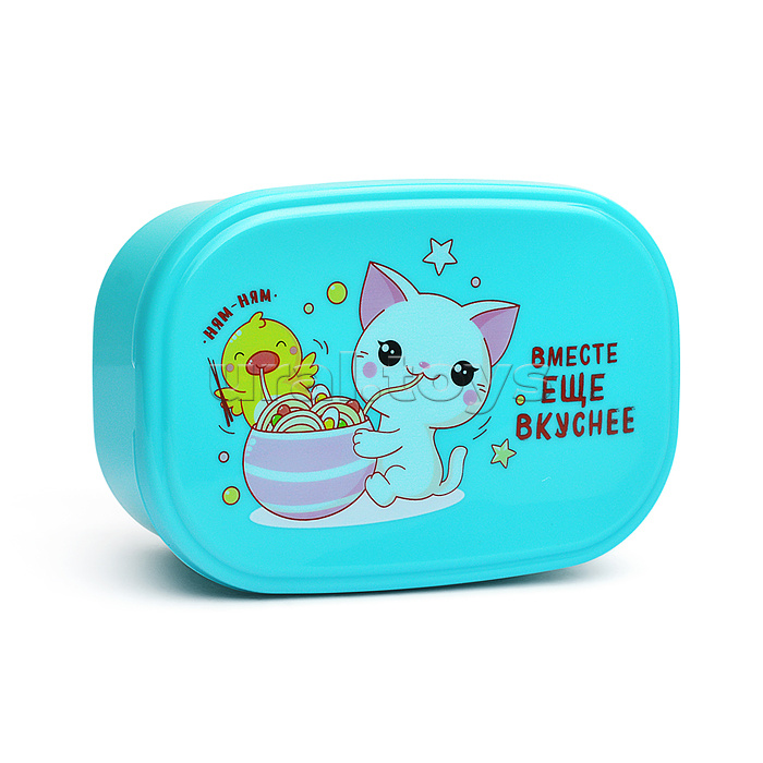 Ланчбокс "Вместе вкуснее" 140x96x56 мм, 450 мл, для школьных завтраков, перекусов