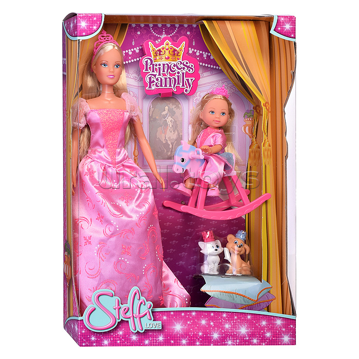 Куклы Штеффи и Еви Принцессы со зверушками 29 см