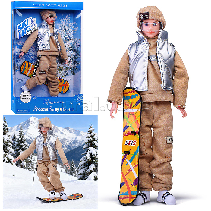 Кукла "Зимнии каникулы" с аксессуарами, в коробке