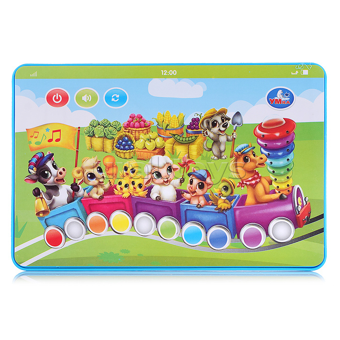 Мини планшет "Паровозик" 40+ мелодий стихов и звуков. на блист. Мини планшет "Паровозик" 40+ мелодий стихов и звуков. на блист.