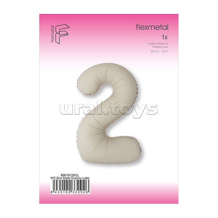 Шар (40''/102 см) Цифра, 2 Slim, Кремовый Латте, Матовый, 1 шт. в уп. Шар (40''/102 см) Цифра, 2 Slim, Кремовый Латте, Матовый, 1 шт. в уп.