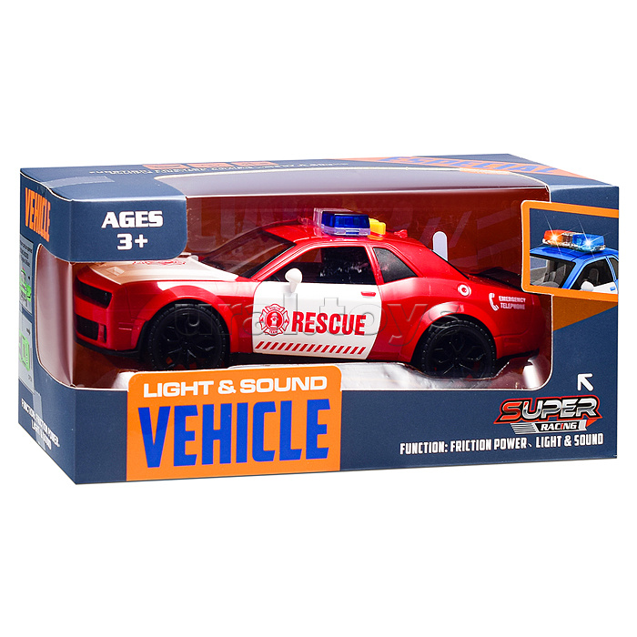 Машина "Полицейская гонка" (свет, звук) в коробке