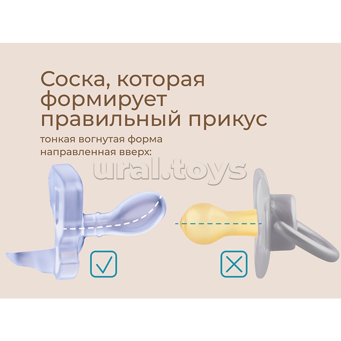 Соска-пустышка цельносиликоновая лавандовая, в стерилизаторе, 2 шт, 6-18мес