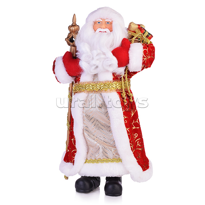 Новогодняя фигурка "Дед Мороз В красной шубке" (ПВХ, полиэстер) 20,5x12,5x41,5см