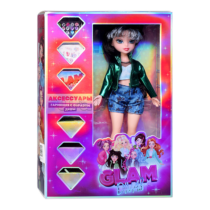 Модная кукла Glam Divas, Green Diva Хлоя с аксессуарами, 25 см