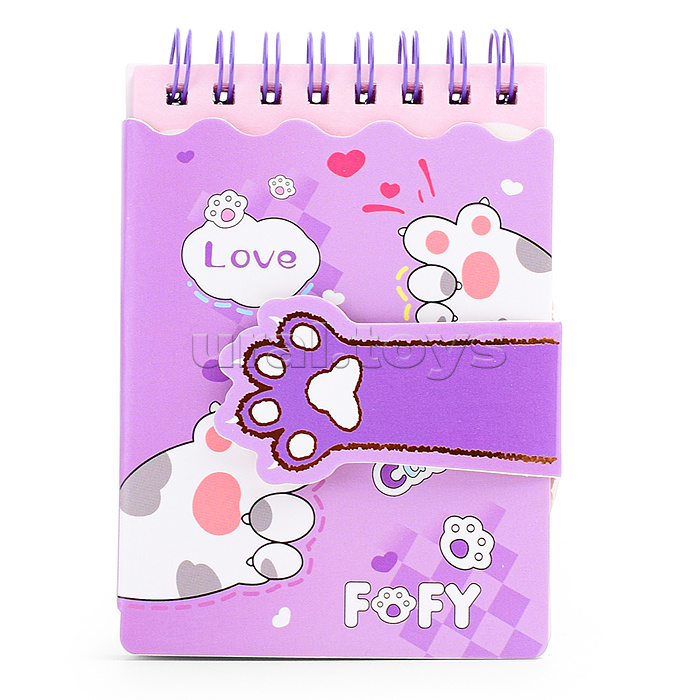 Блокнот 80л. "Лапки" на евроспирали 7.7х10.7 см, линованный внутренний блок,