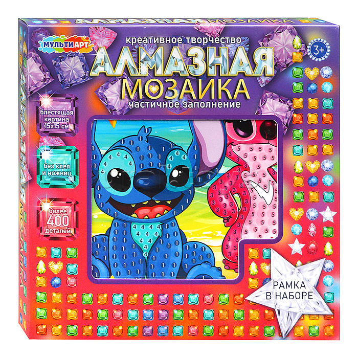 Алмазная мозаика 15*15 "Стич" в коробке Алмазная мозаика 15*15 "Стич" в коробке