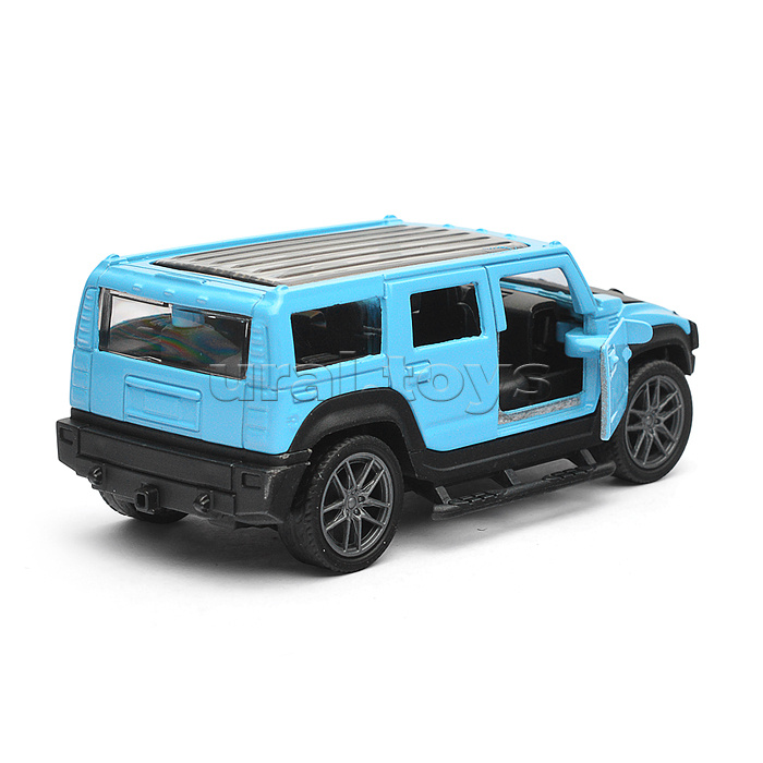 Голубая инерционная машинка Сафари die-cast,1:32, открывающиеся двери