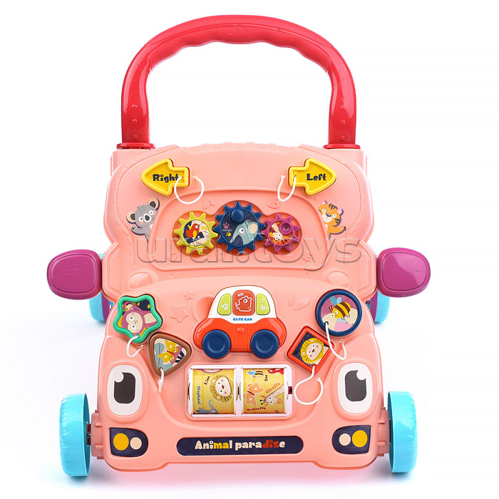 Игровой центр-Каталка "Забавная прогулка" розовые, в коробке
