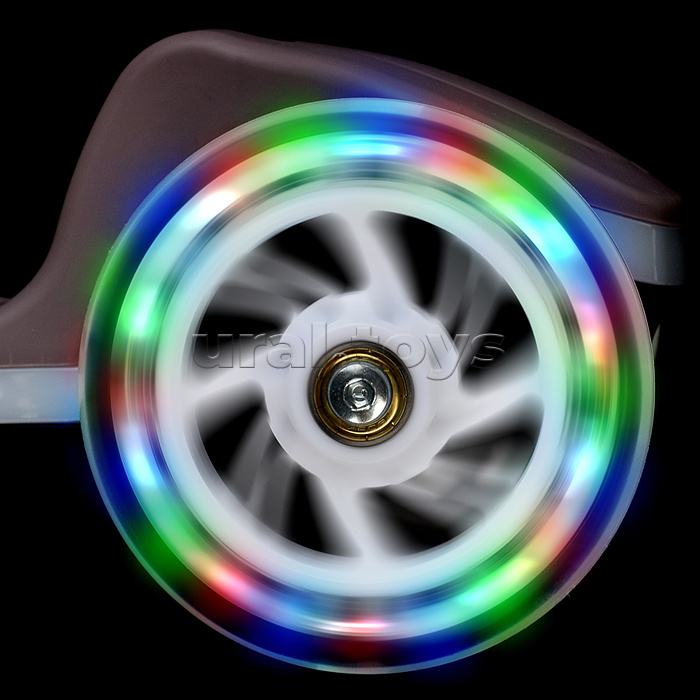 Самокат трёхколёсный ROCKET колёса световые PU, цвет мокко