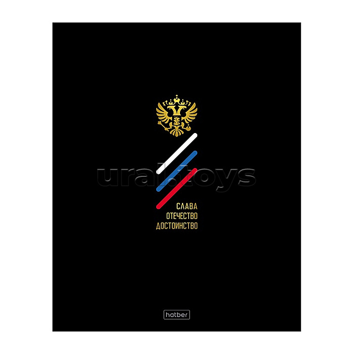 Тетрадь 48л. клетка "Россия" А5ф 60-65г/кв.м на скобе обл. мел.картон глянц. ламин. 5 диз.в блоке