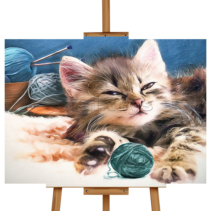 Набор для рисования "Картина по номерам 30х20 см. Котёнок с клубочком"