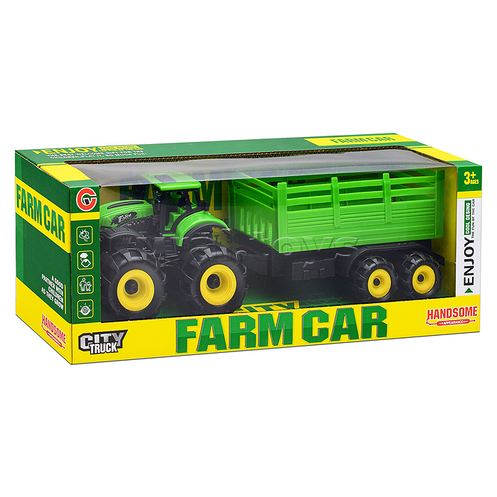 Трактор "Фермерский" с прицепом, в коробке