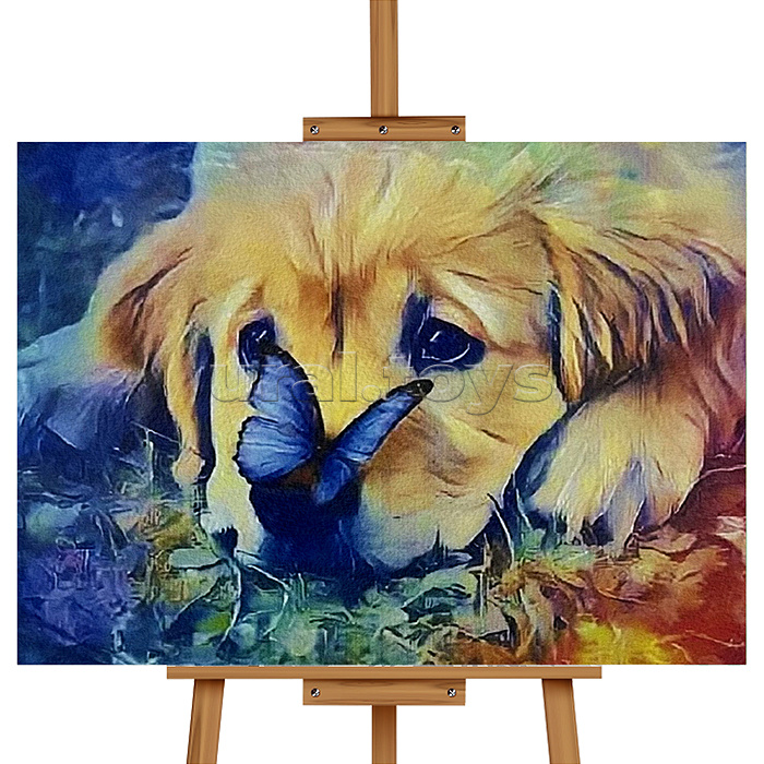 Набор для рисования "Картина по номерам 30х20 см. Грустный пёсик"