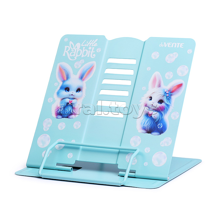Подставка для учебников и книг "Little Rabbit" 20x19 см, металлическая окрашенная, вес 430 г, с противоскользящими ножками, с полноцветным рисунком, в пластиковом пакете с европодвесом